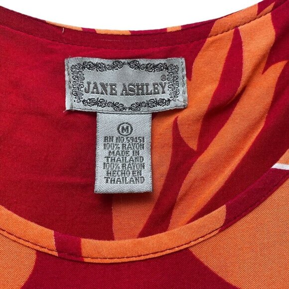 Vintage Hawaiian Long Dress Size S/M by Jane Ashley Red Aloha Rayon Maxi Tank - Picture 3 of 10